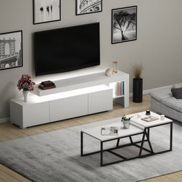 Hanah Home Beliz - Conjunto de muebles de salón blanco